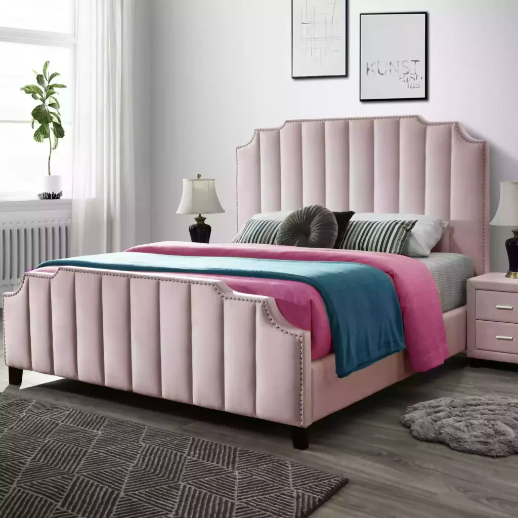 Eden King Bed Blush Pink Bg2 United Furniture