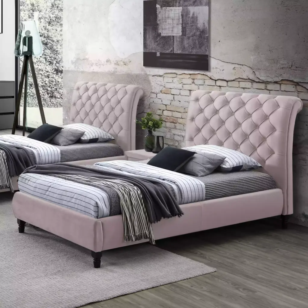 Chester Blush Pink Single Bed Bg United Furniture