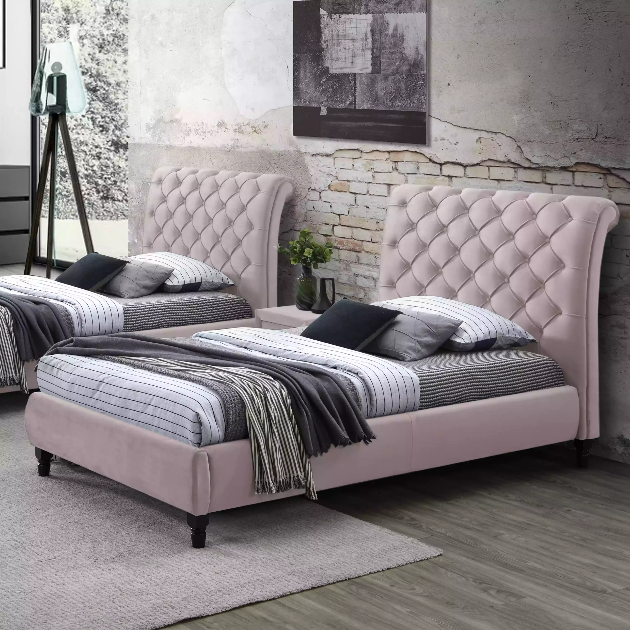 Chester Blush Pink Single Bed Bg United Furniture