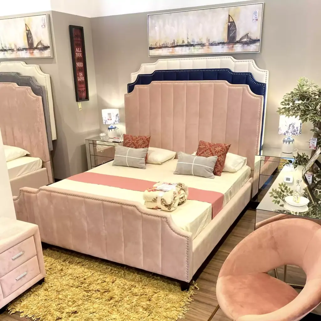 Eden King Bed Blush Pink Dis United Furniture