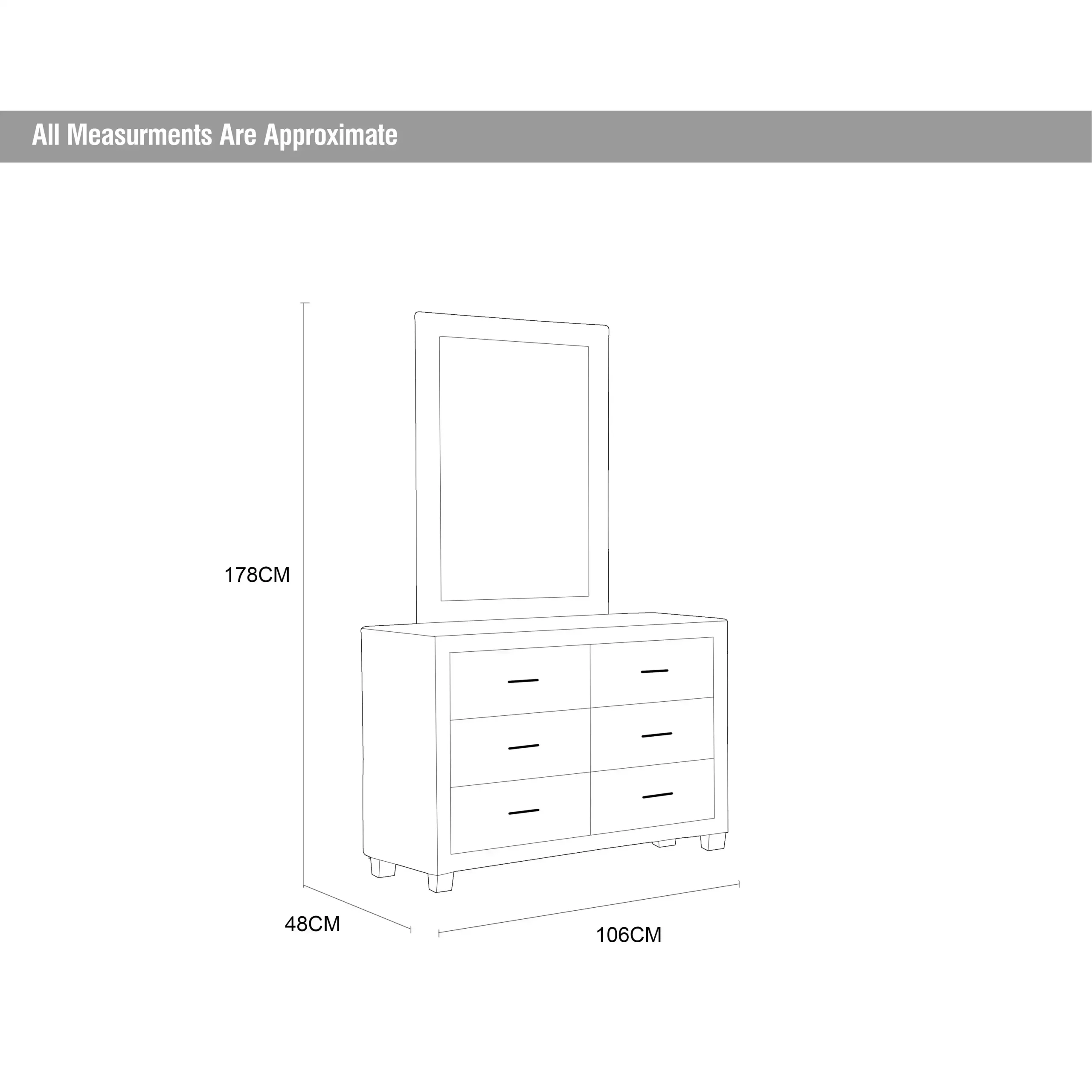 Sama Dresser Mirror Dim United Furniture
