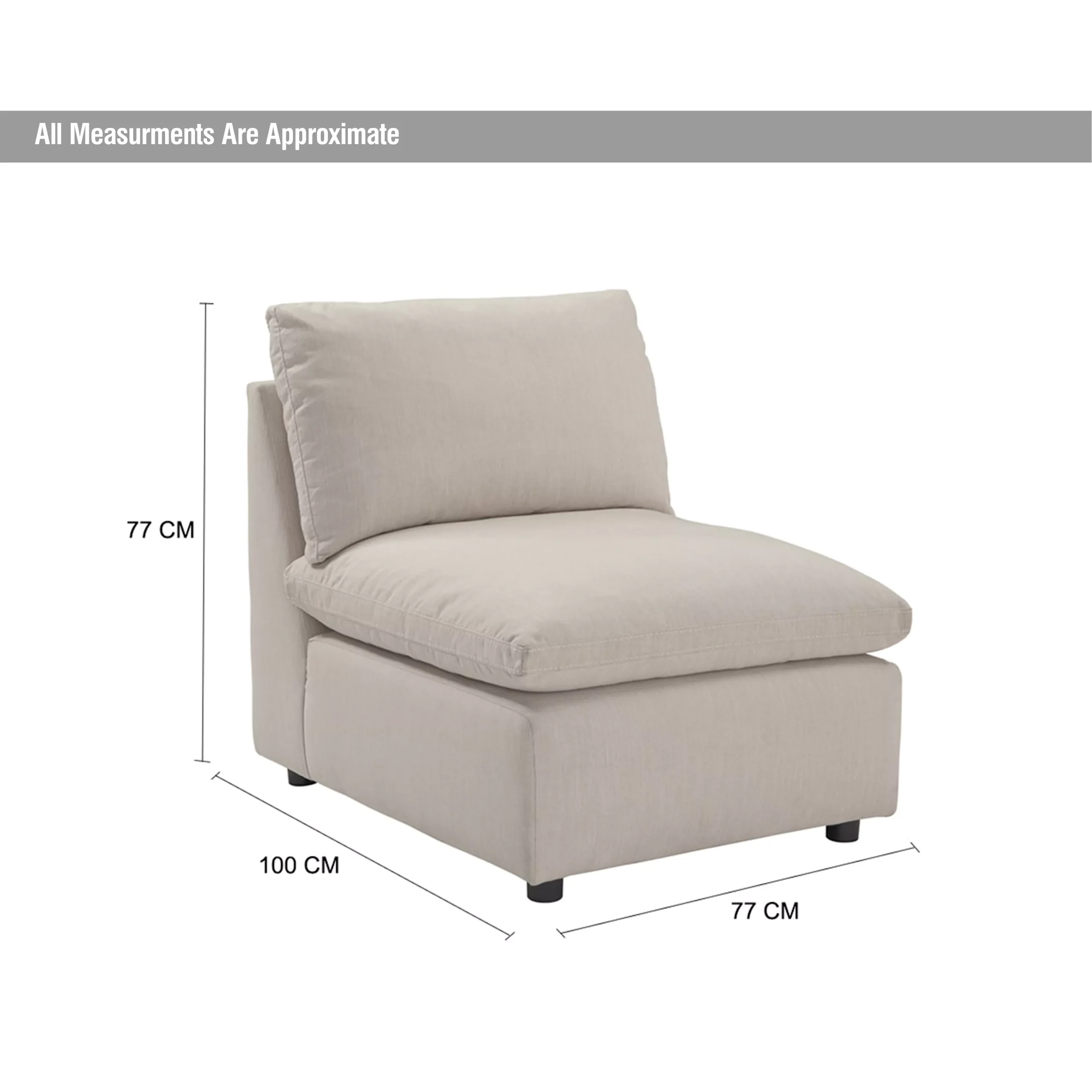 Savesto Armless Chair Ivory Dia United Furniture