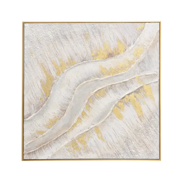 Pattern Acrylic Gold Foil Grass Canvas Fir Wood (G-27737-2C)