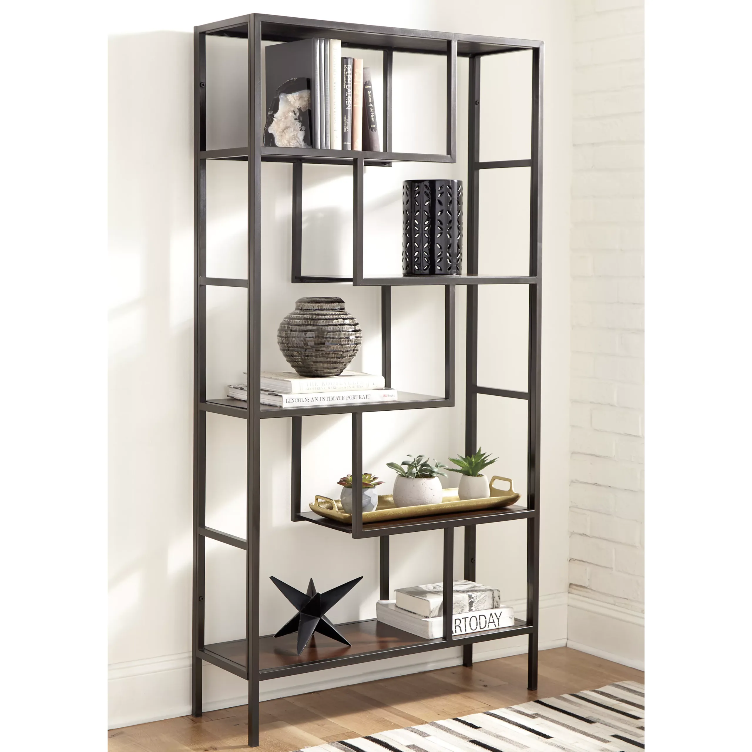 Frankwell Bookcase Brown 2 United Furniture