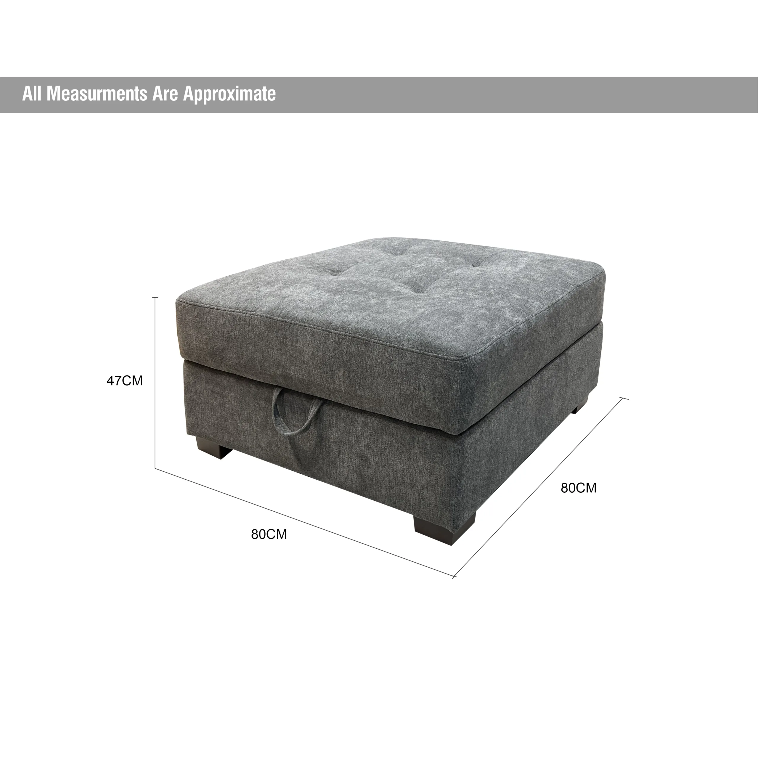 Mieyari Ottoman Grey Dim United Furniture