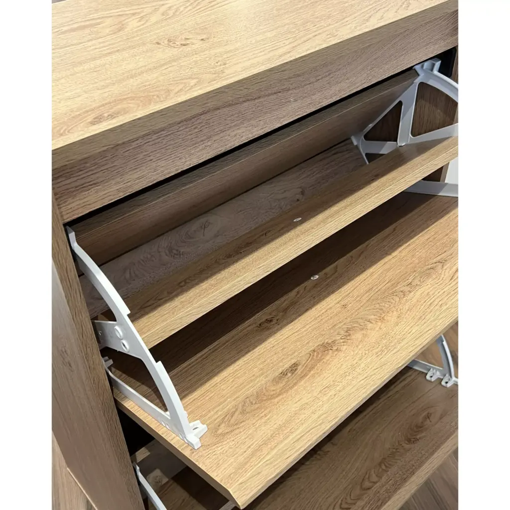 Veja Shoe Cabinet Pu Brown Open 2 United Furniture