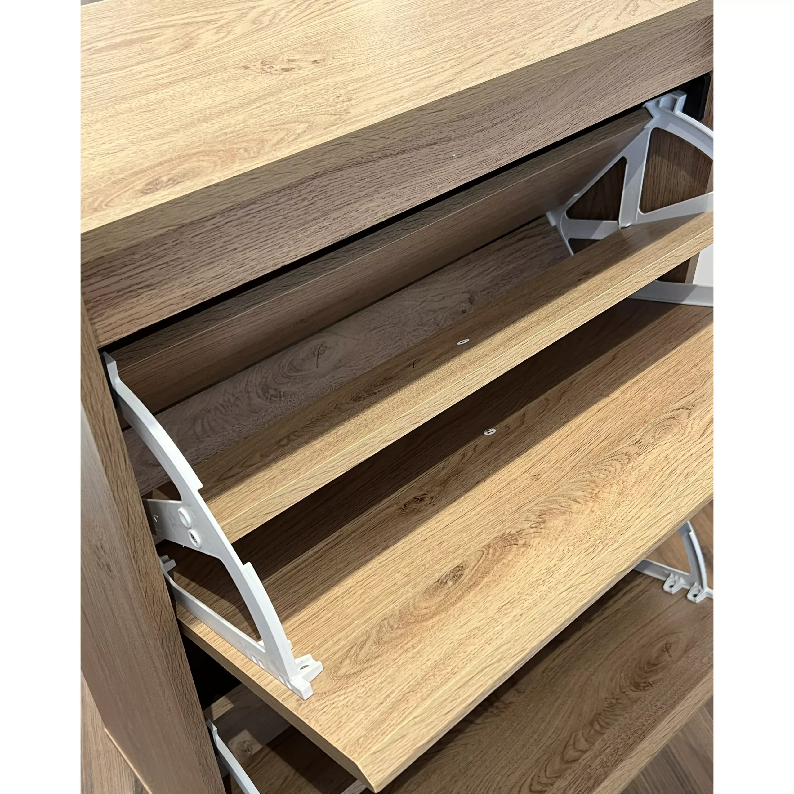 Veja Shoe Cabinet Pu Brown Open 2 United Furniture
