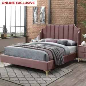 Hala King Bed - Dusty Rose