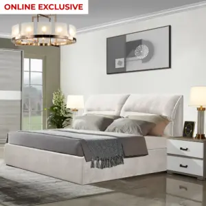 Braxton King Bed - White Beige