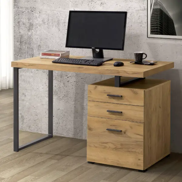 Enoro Computer Desk - Golden Oak