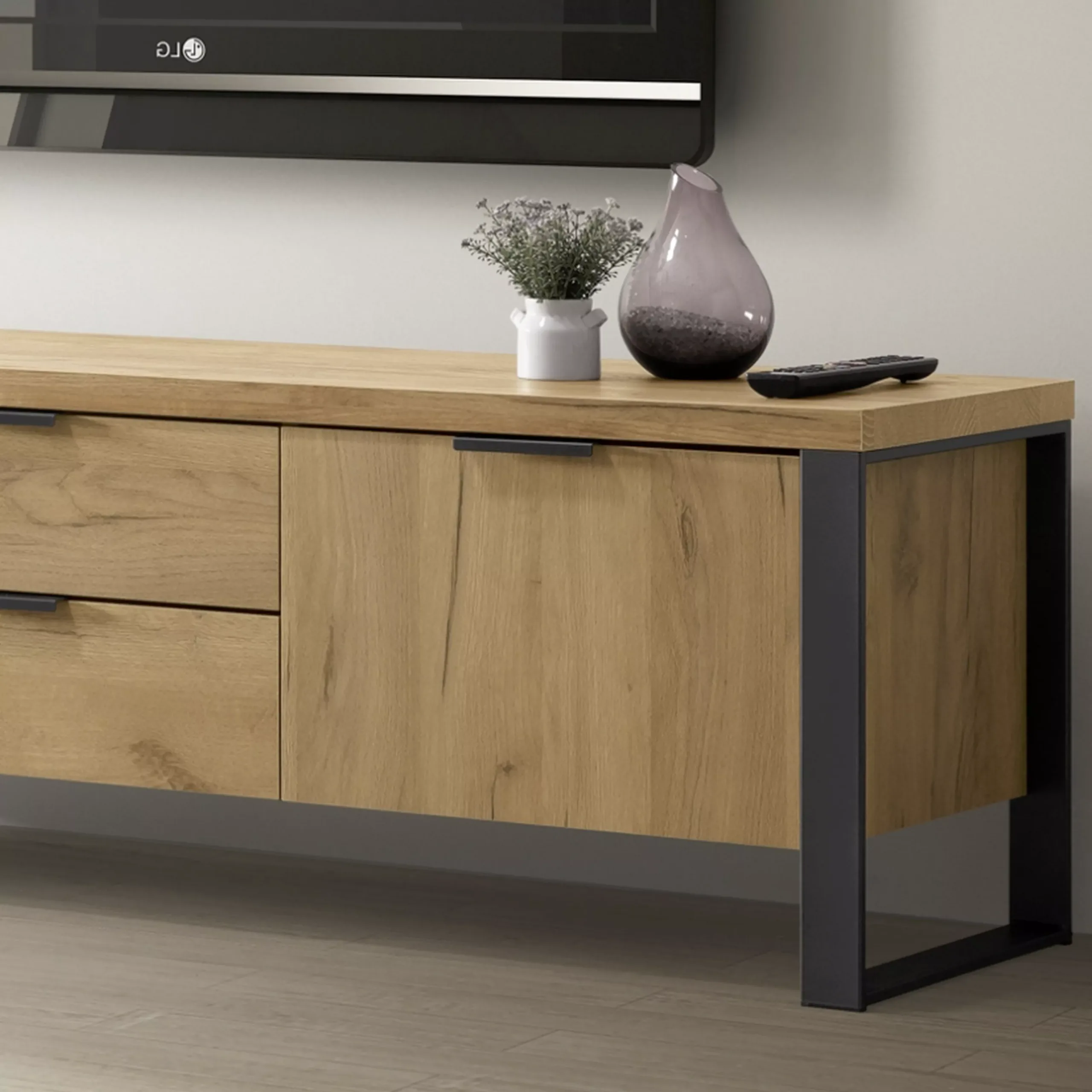 Enoro Tv Cabinet Golden Oak 1 United Furniture