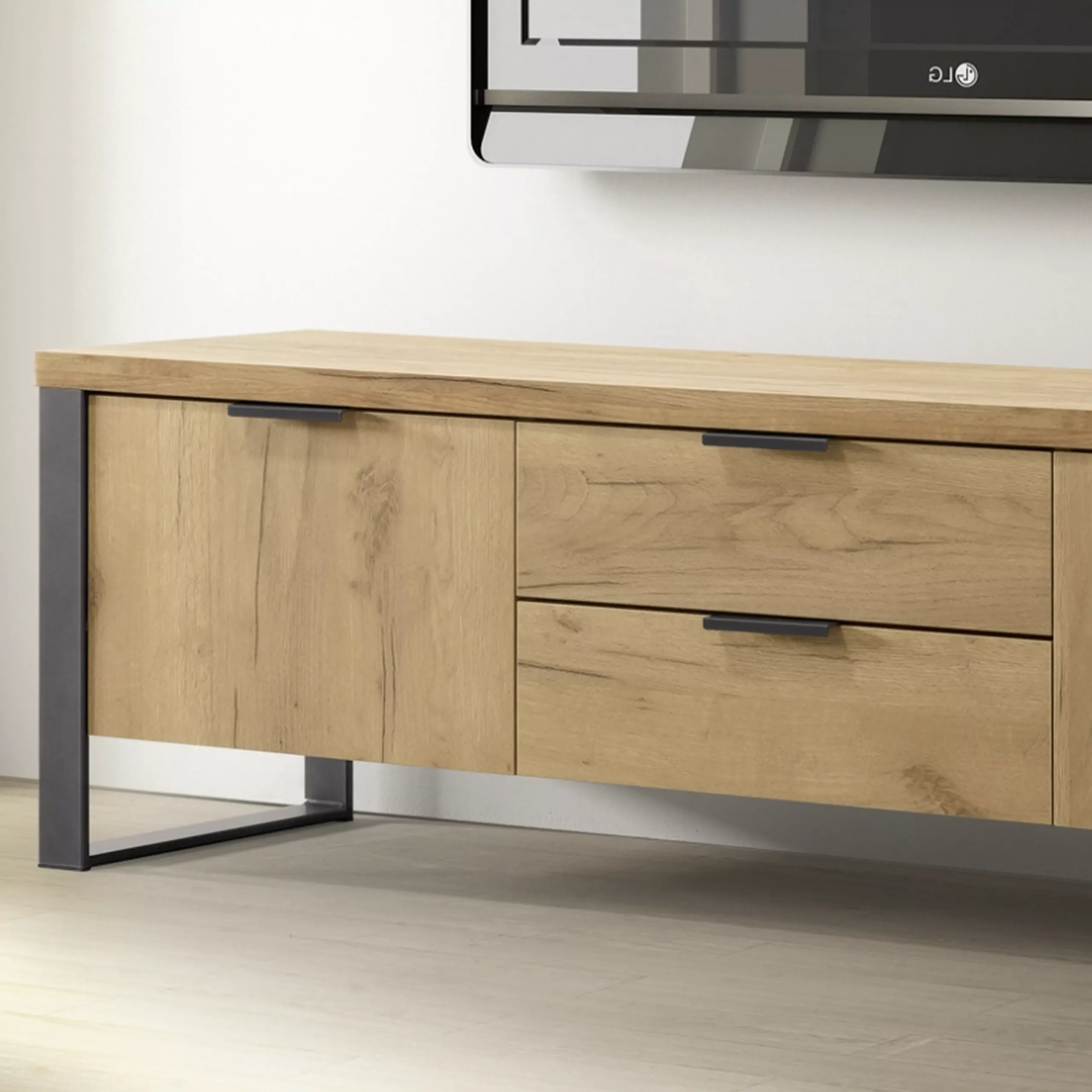 Enoro Tv Cabinet Golden Oak 2 United Furniture