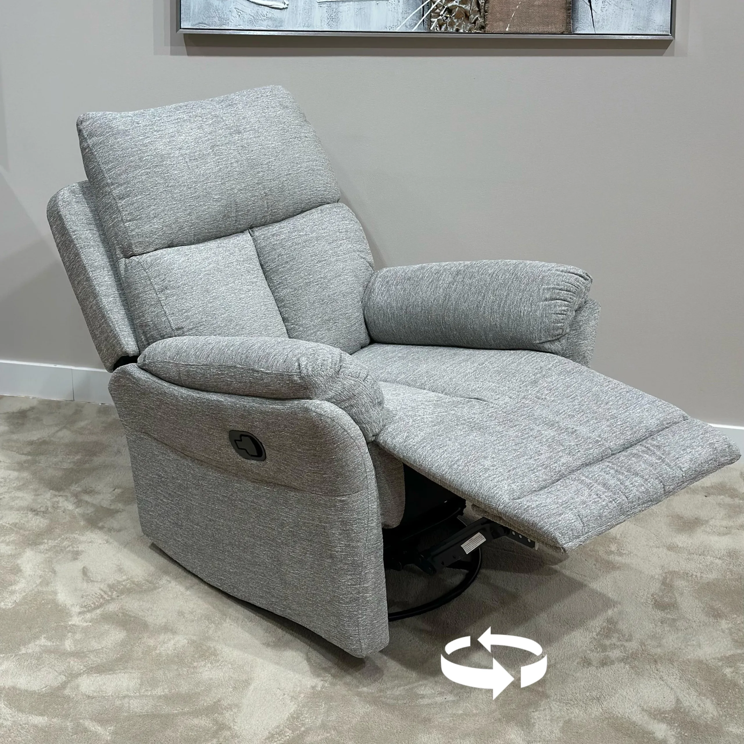 Gavi Swivel Glider Recliner Light Grey Dis United Furniture