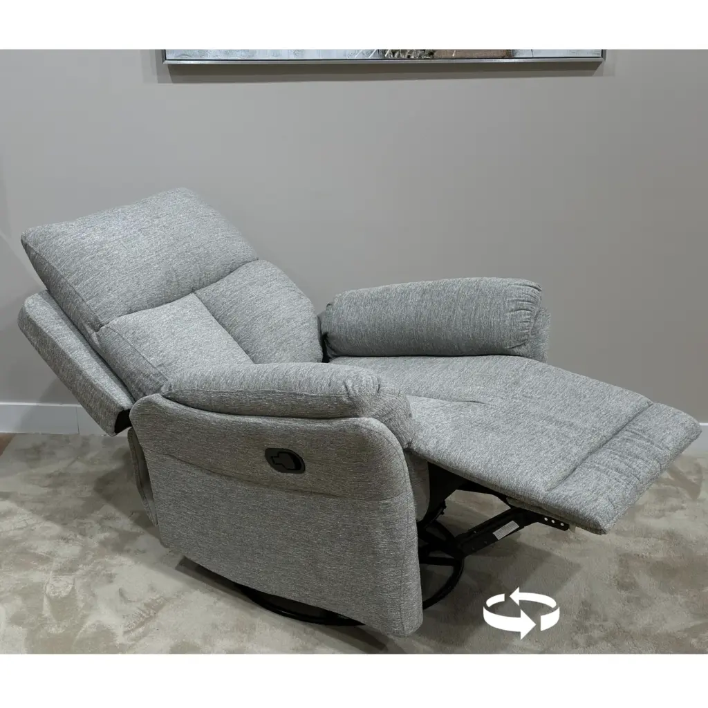 Gavi Swivel Glider Recliner Light Grey Dis B United Furniture