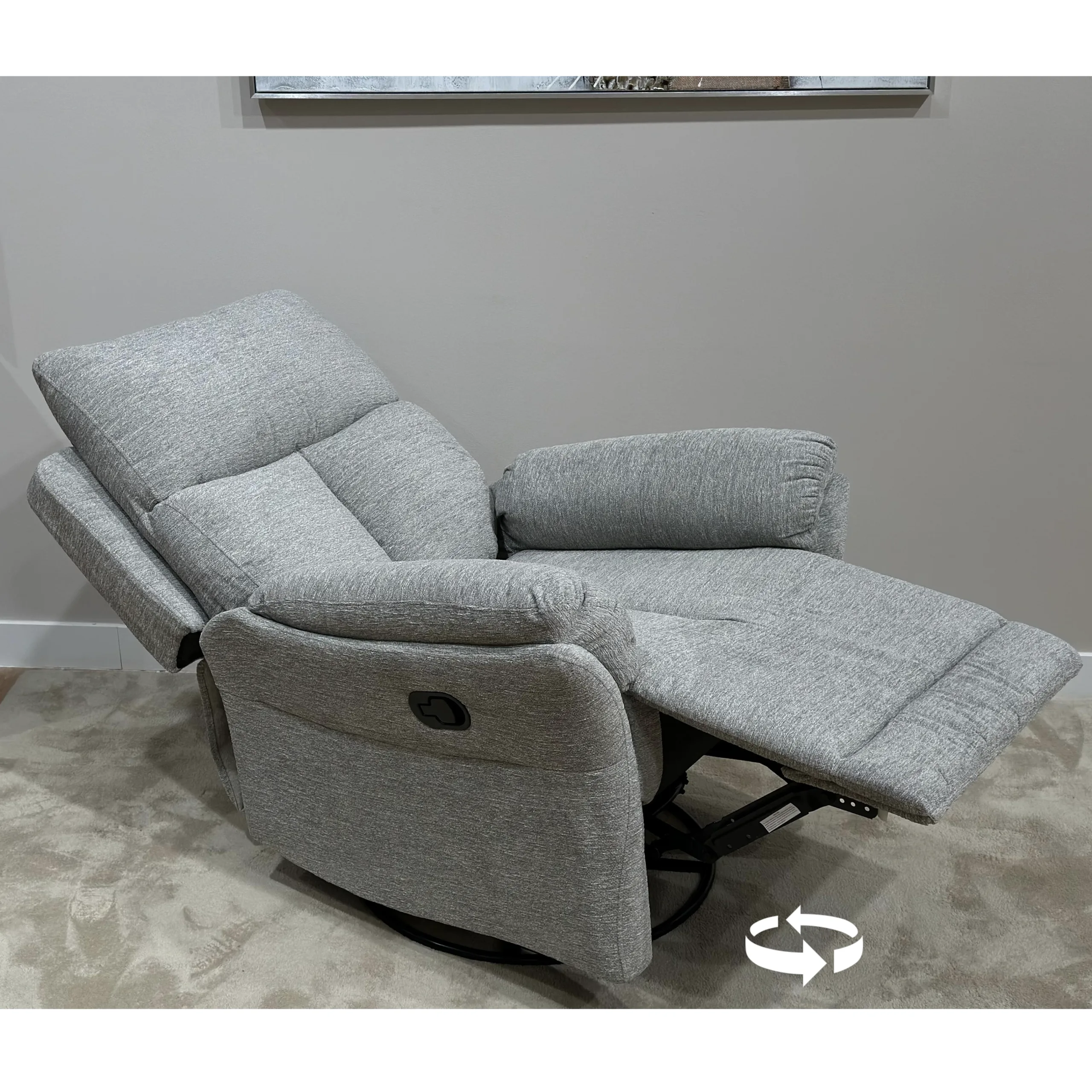 Gavi Swivel Glider Recliner Light Grey Dis B United Furniture