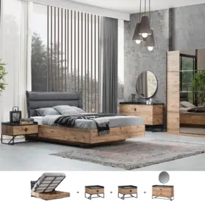 Loft 5 Pcs. Queen Bedroom Set (With Hydraulic Storage) - Brown