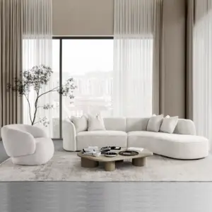 Melzo Left Curve Sofa - Ivory