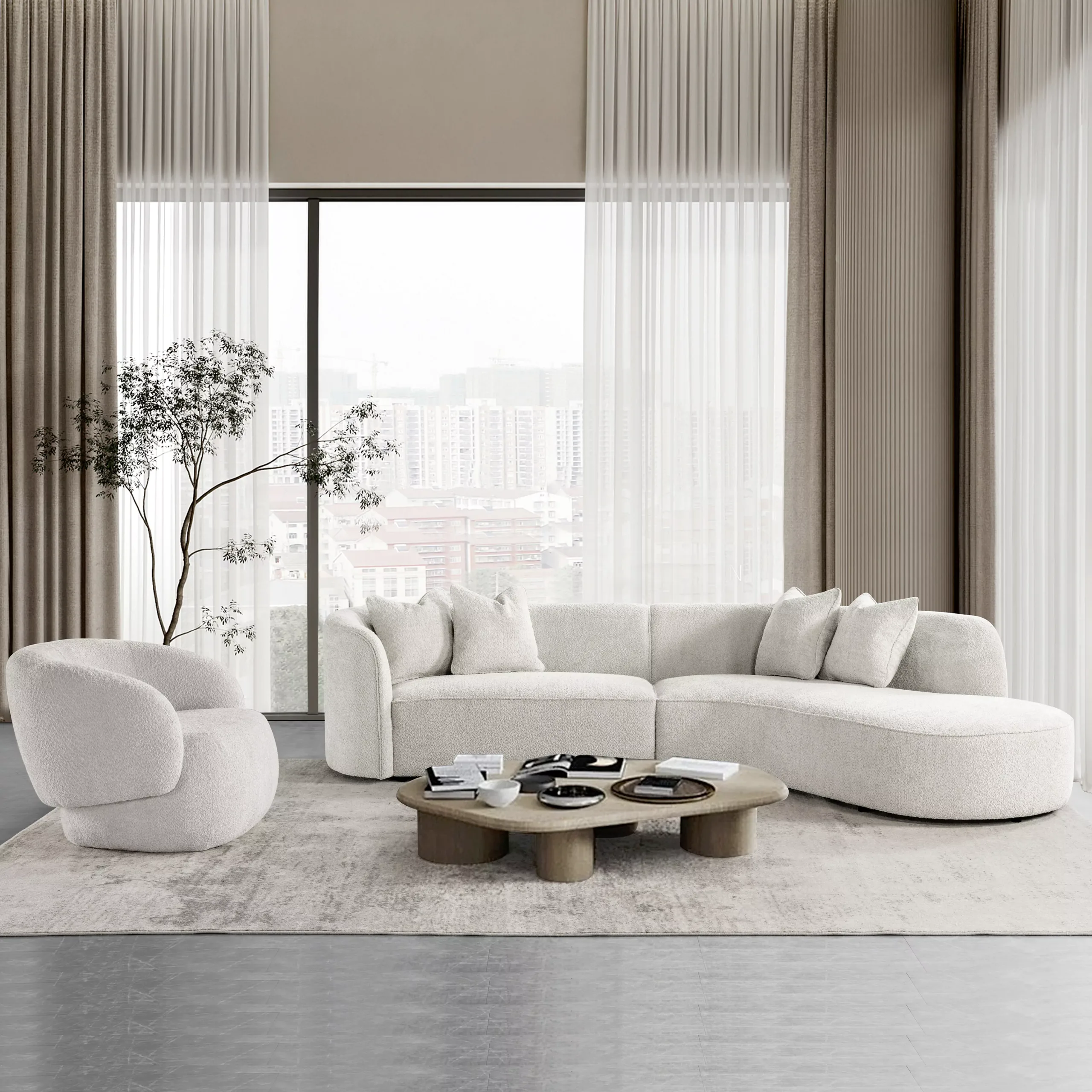 Melzo Left Cornersofa Ivory Bg United Furniture