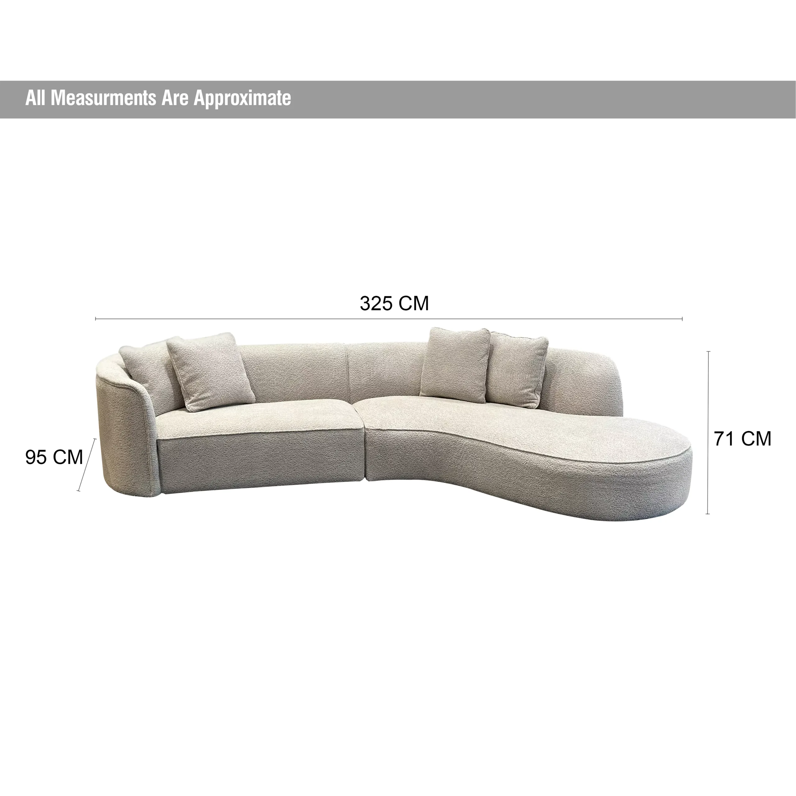Melzo Left Curve Sofa Dim United Furniture