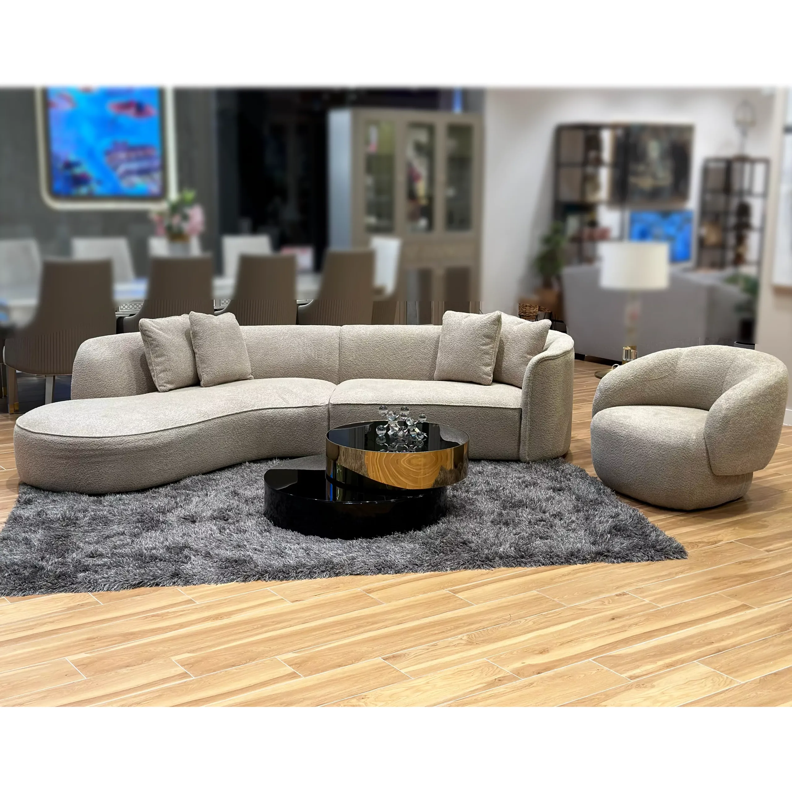 Melzo Right Curve Sofa 4 United Furniture