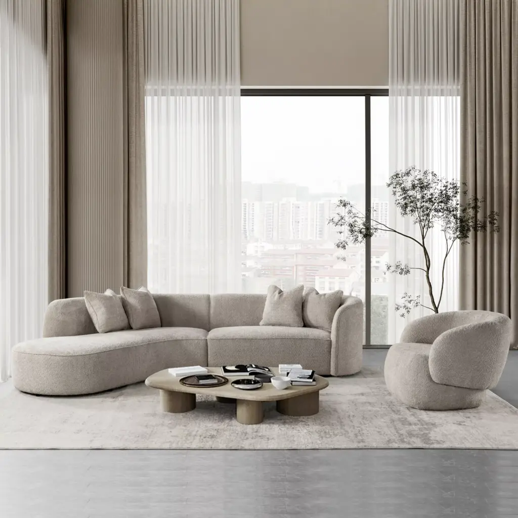 Melzo Right Curve Sofa Bg United Furniture