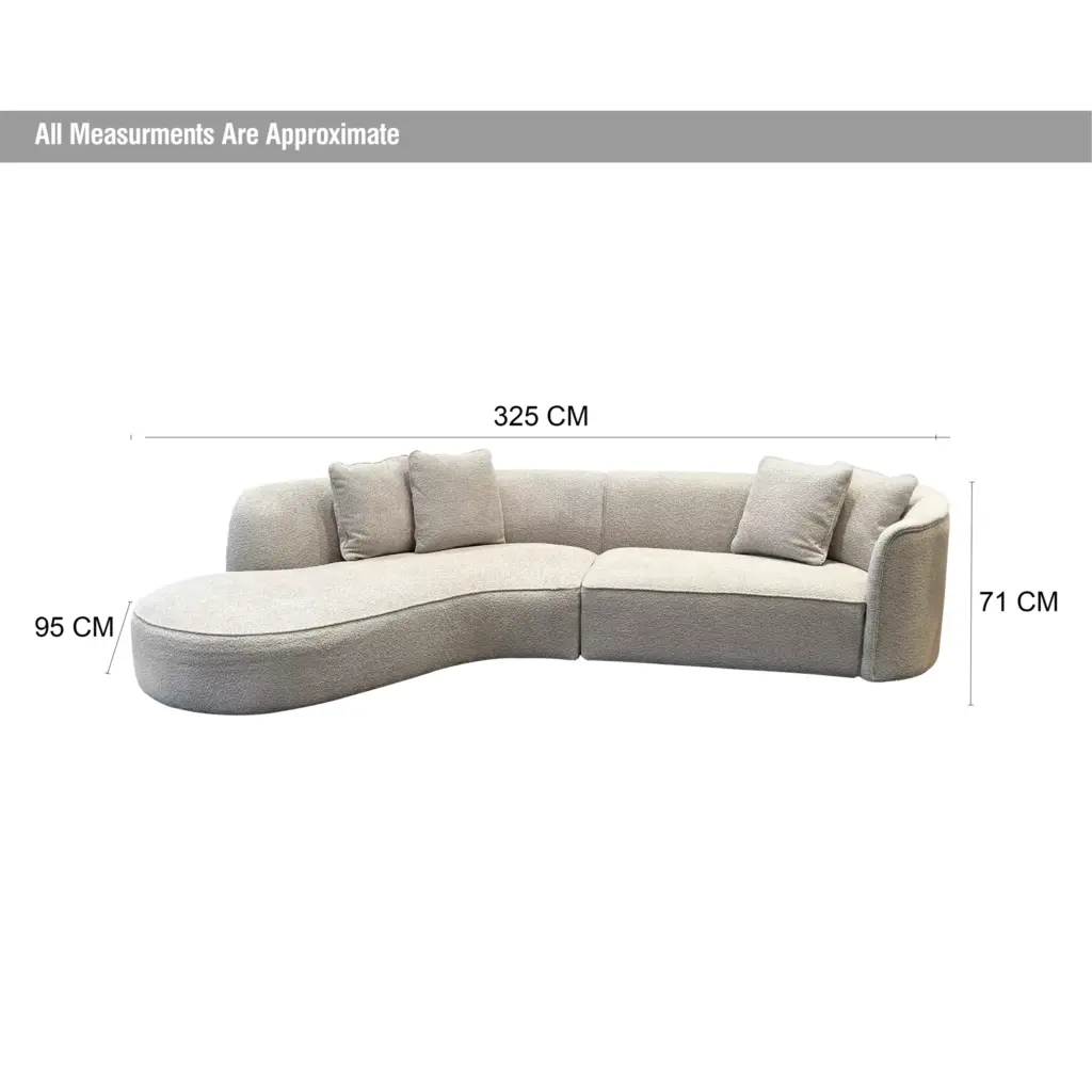 Melzo Right Curve Sofa Dim United Furniture