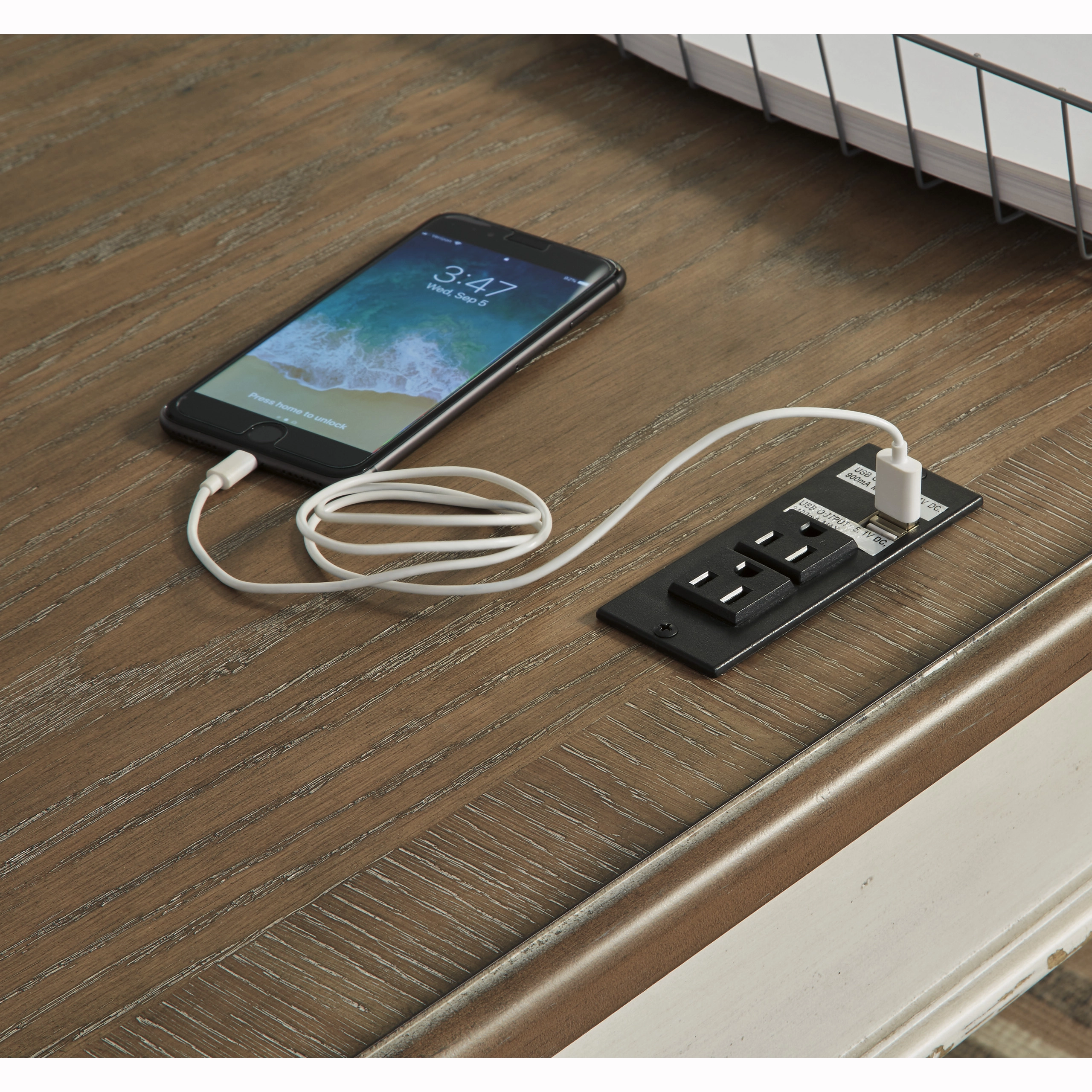 Realyn Office Desk Power United Furniture