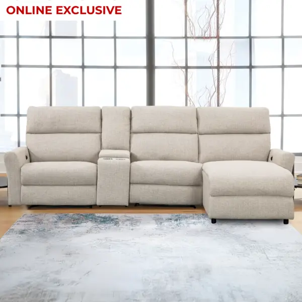 Alonso Left Corner Sofa with Power Recliner