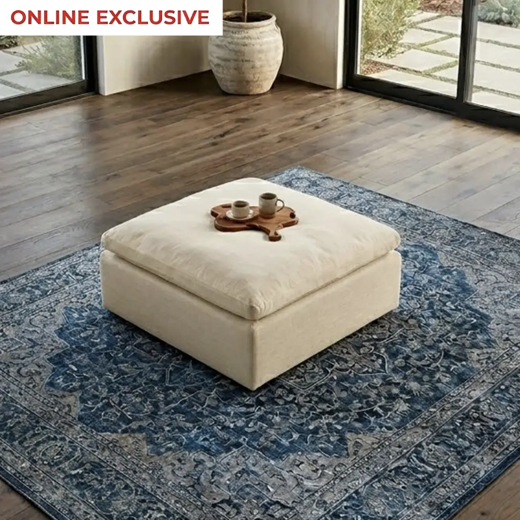 Aldana Ottoman Beige New Bg United Furniture