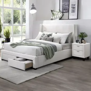 Else King Bed - White