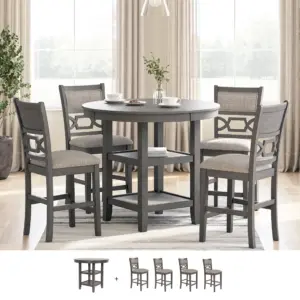 Wrenning 4-Seater Round Dining Counter Set
