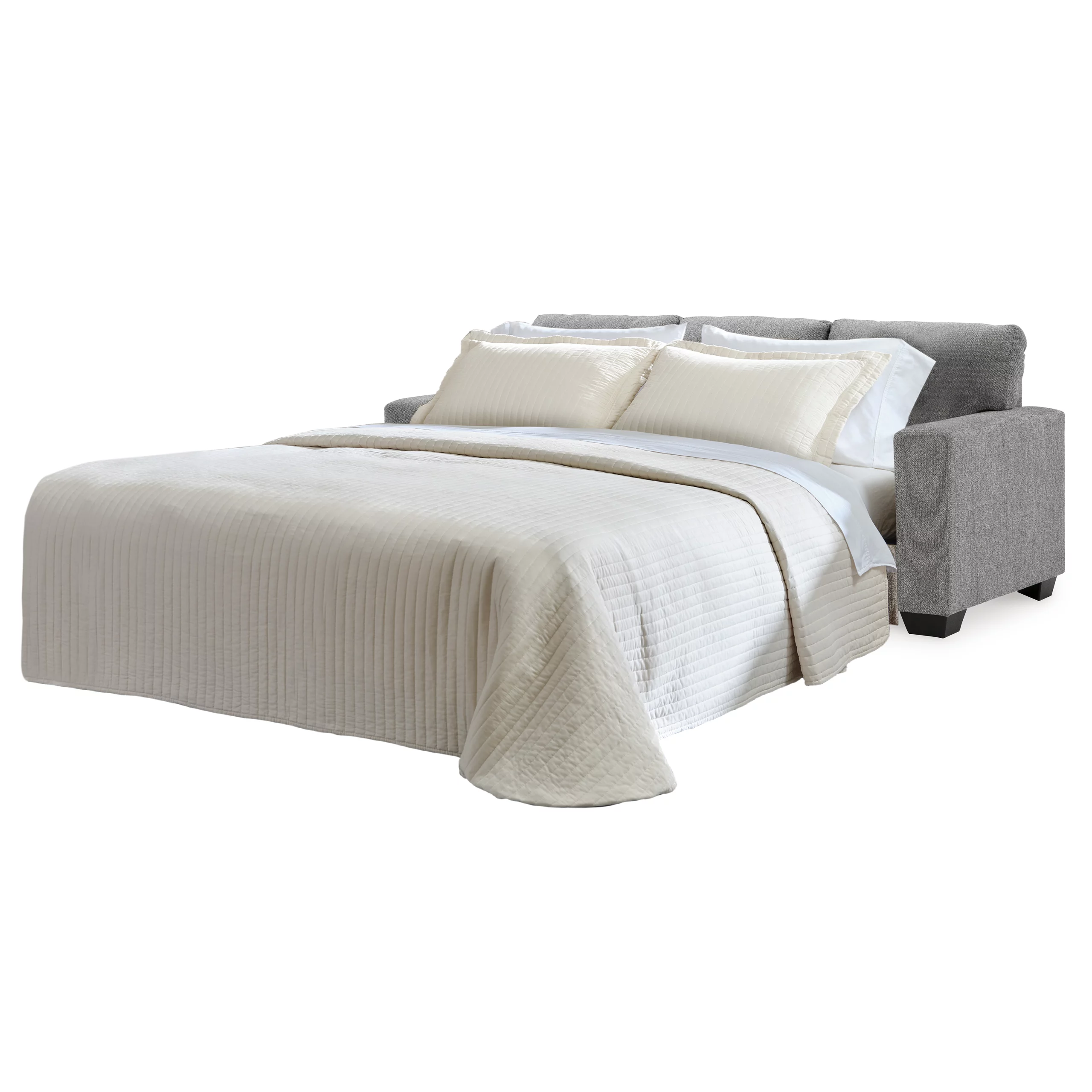 Deltona Sofa Sleeper Graphite Open Scaled United Furniture