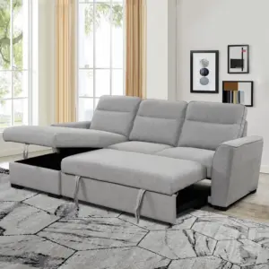 Dobre Right Corner Sofa Bed with Storage - Light Grey