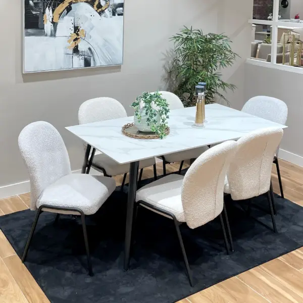 Saffran Dining Table - Matt White