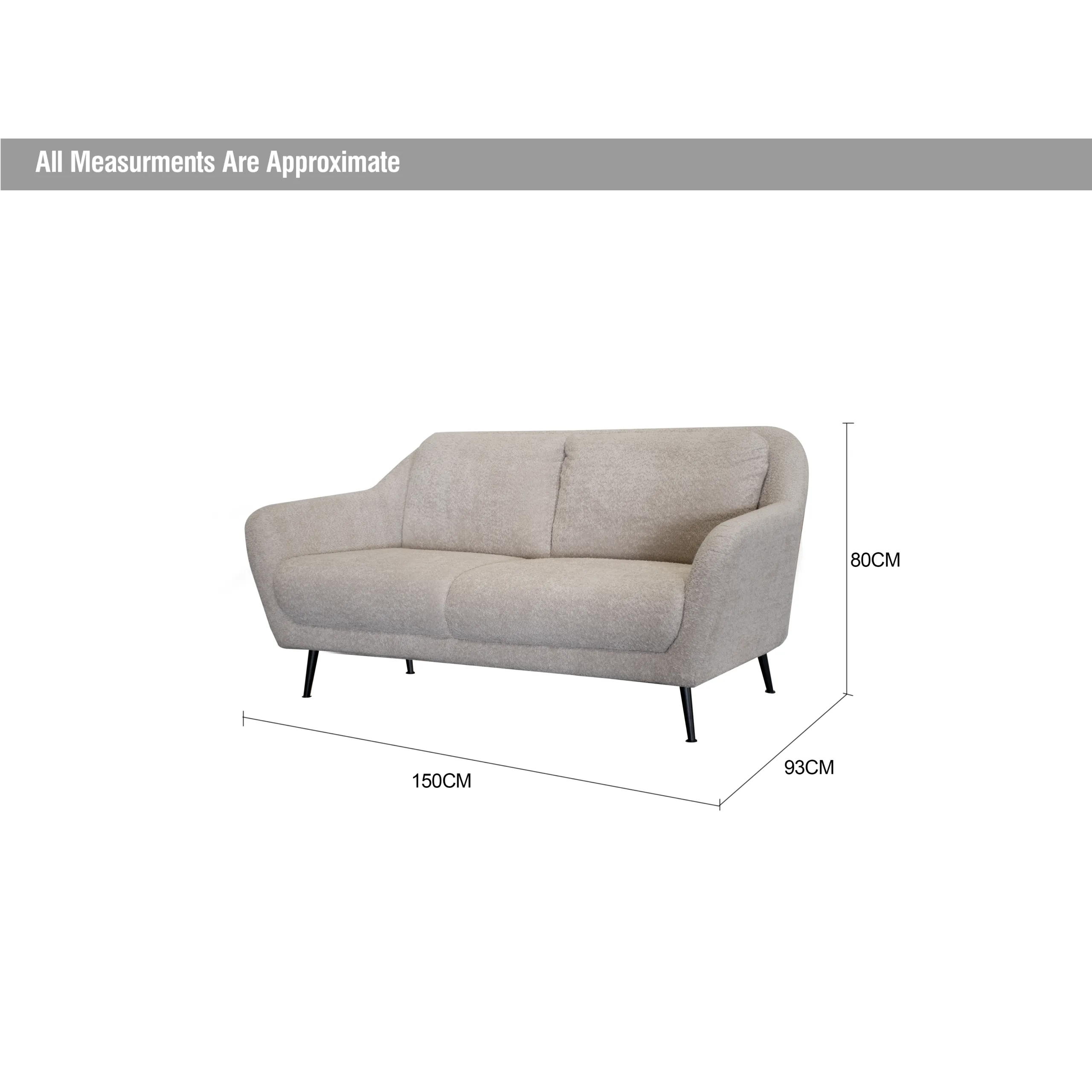 Elba 2 Seater Sofa Beige Dim United Furniture