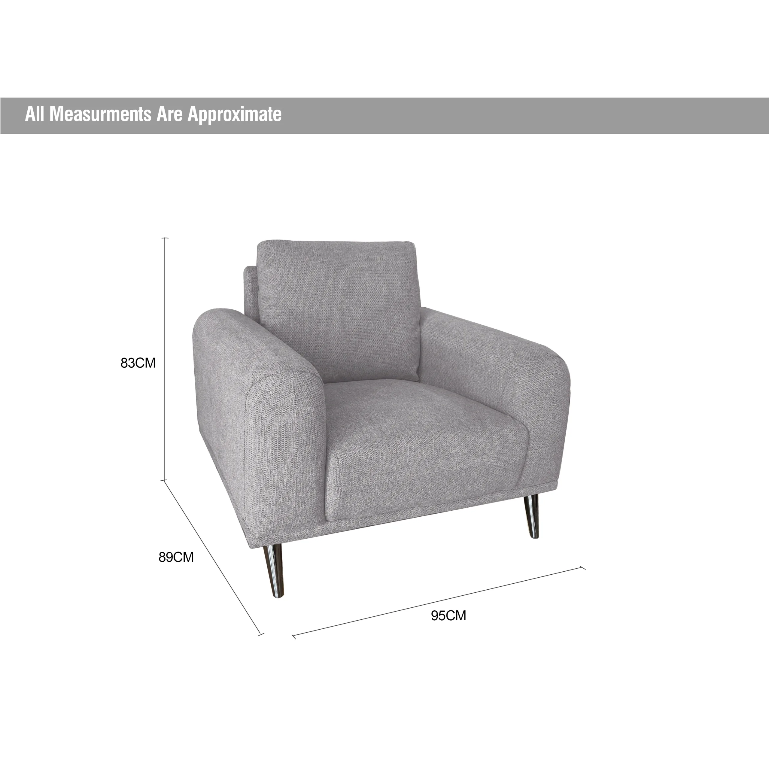 Marat Single Sofa Lt Grey Dim United Furniture