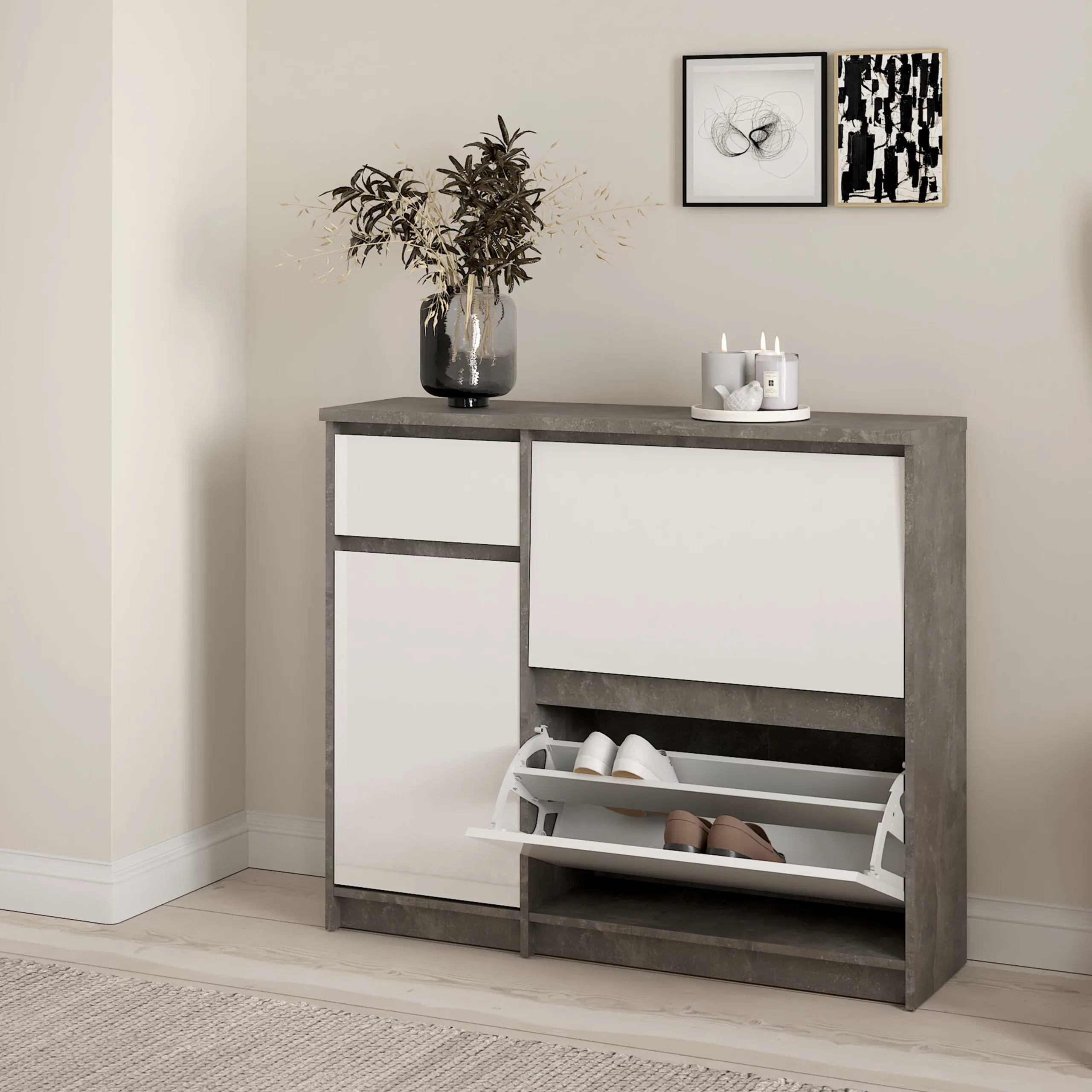 Naia Shoe Cabinet Bhgw United Furniture