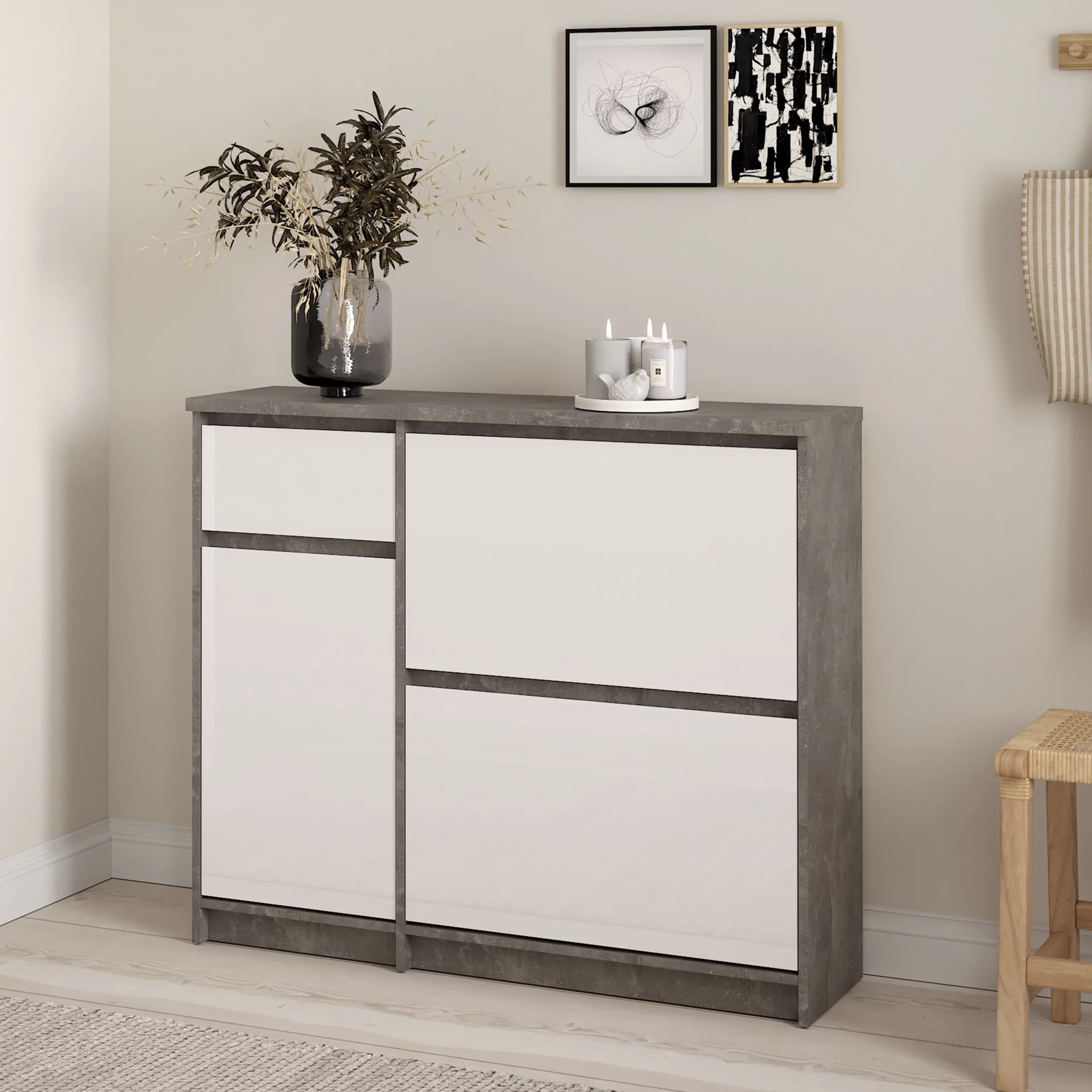 Naia Shoe Cabinet Bhgw 2 United Furniture