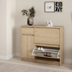 Naia Shoe Cabinet - Hickory Oak