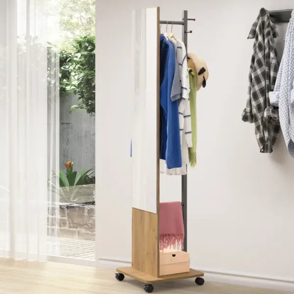 Enoro Floor Mirror - Golden Oak