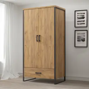 Enoro 2 Door Wardrobe - Golden Oak