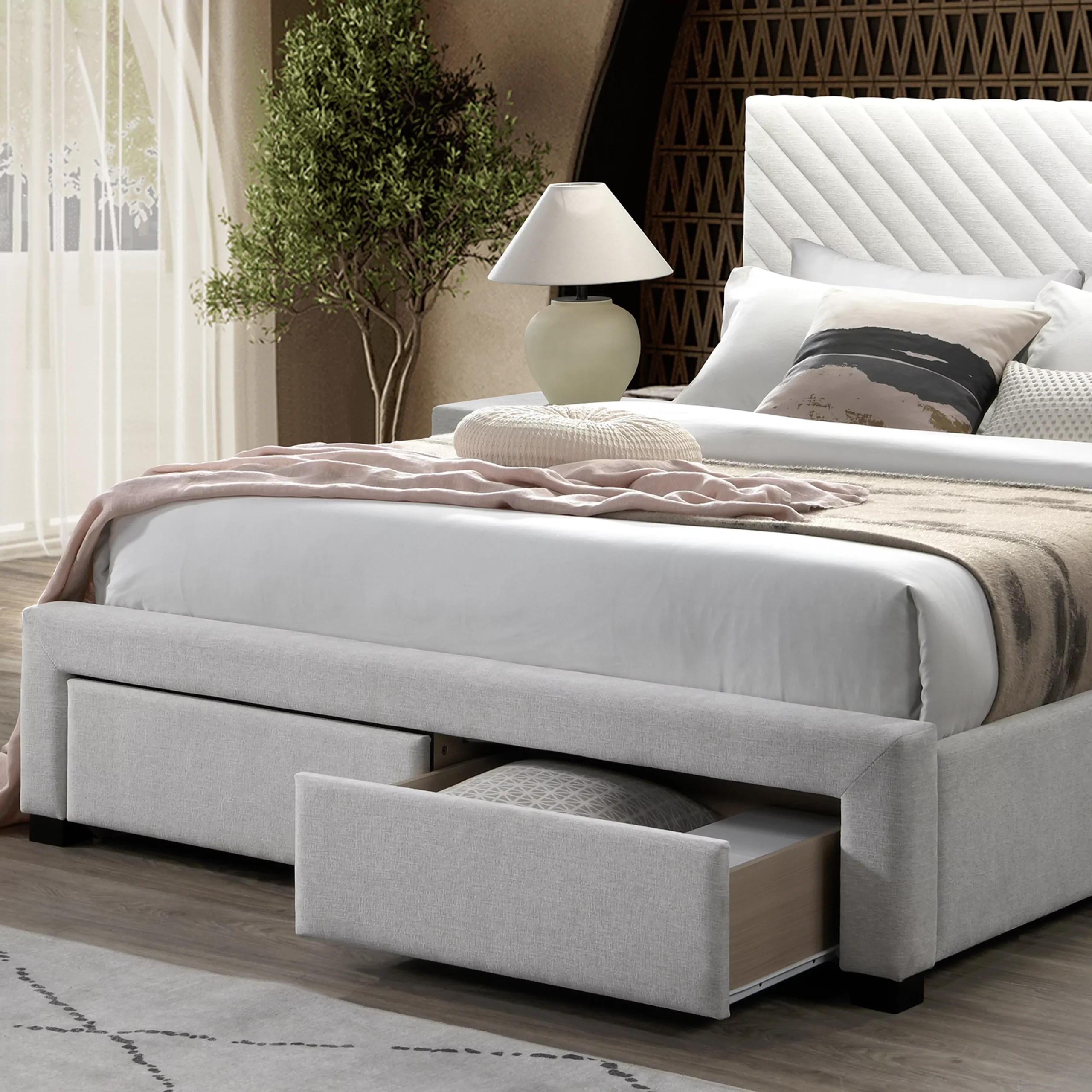 Henly Bed Ivory 1 United Furniture