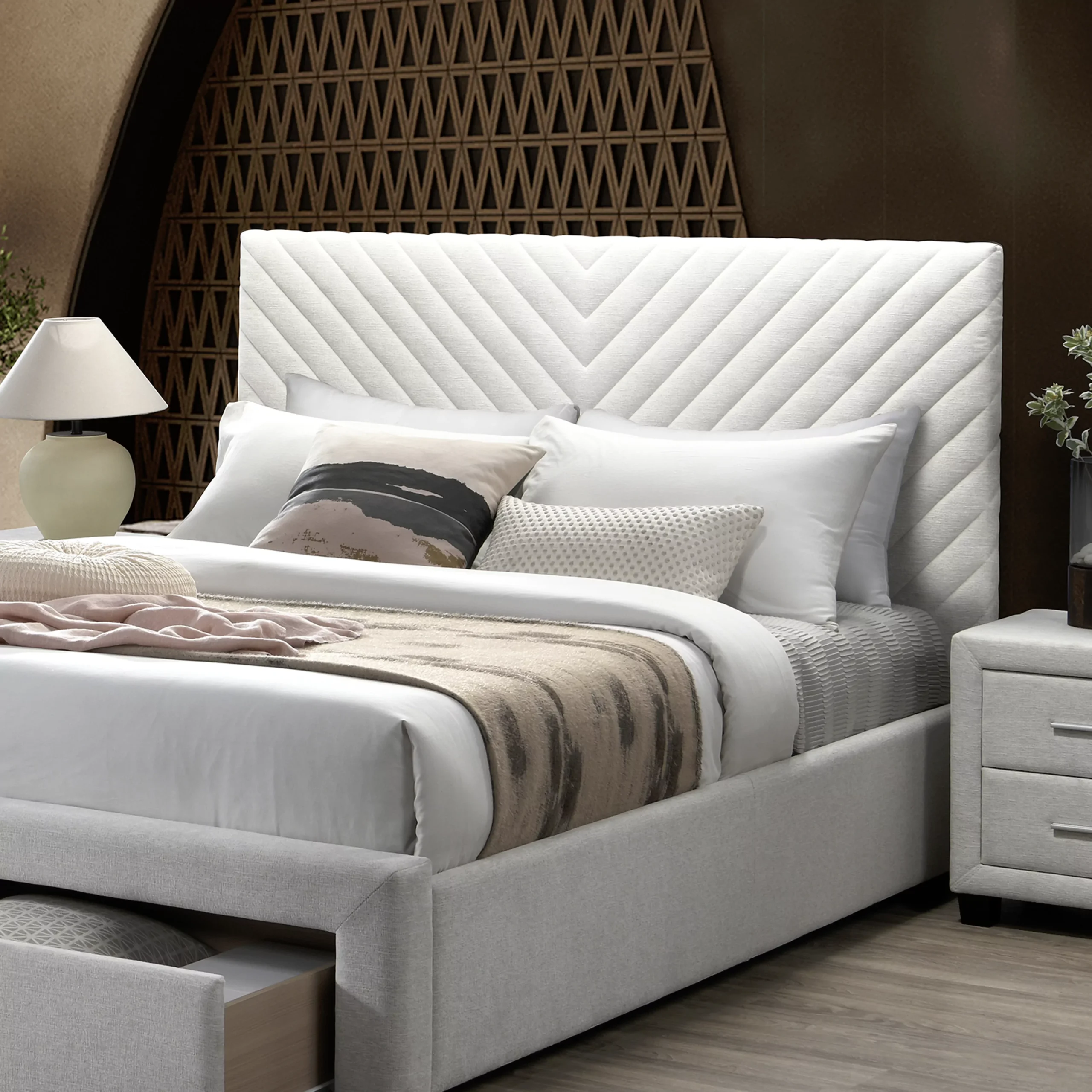 Henly Bed Ivory 2 United Furniture