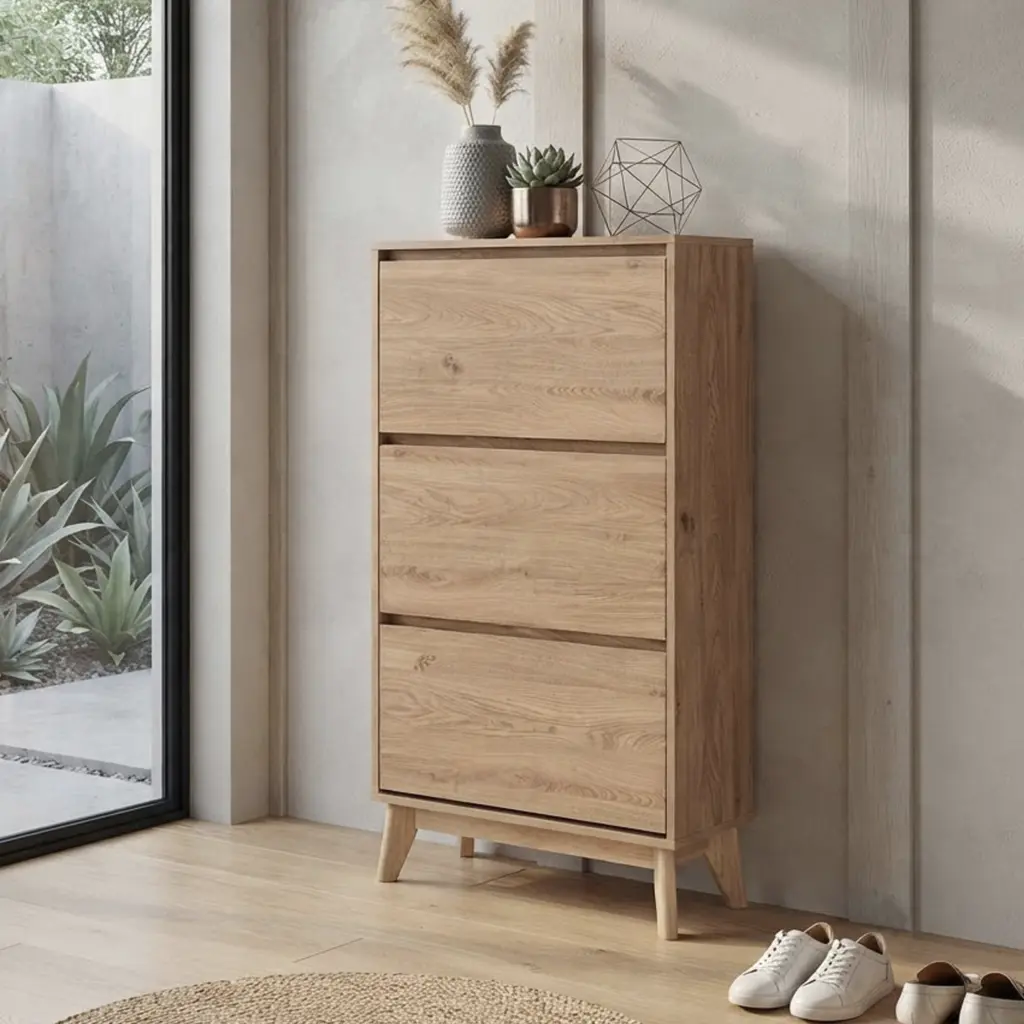 Hoobro Shoe Cabinet Pu Brown Bg United Furniture