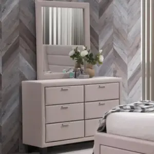 Malmo Dresser with Mirror - Light Brown