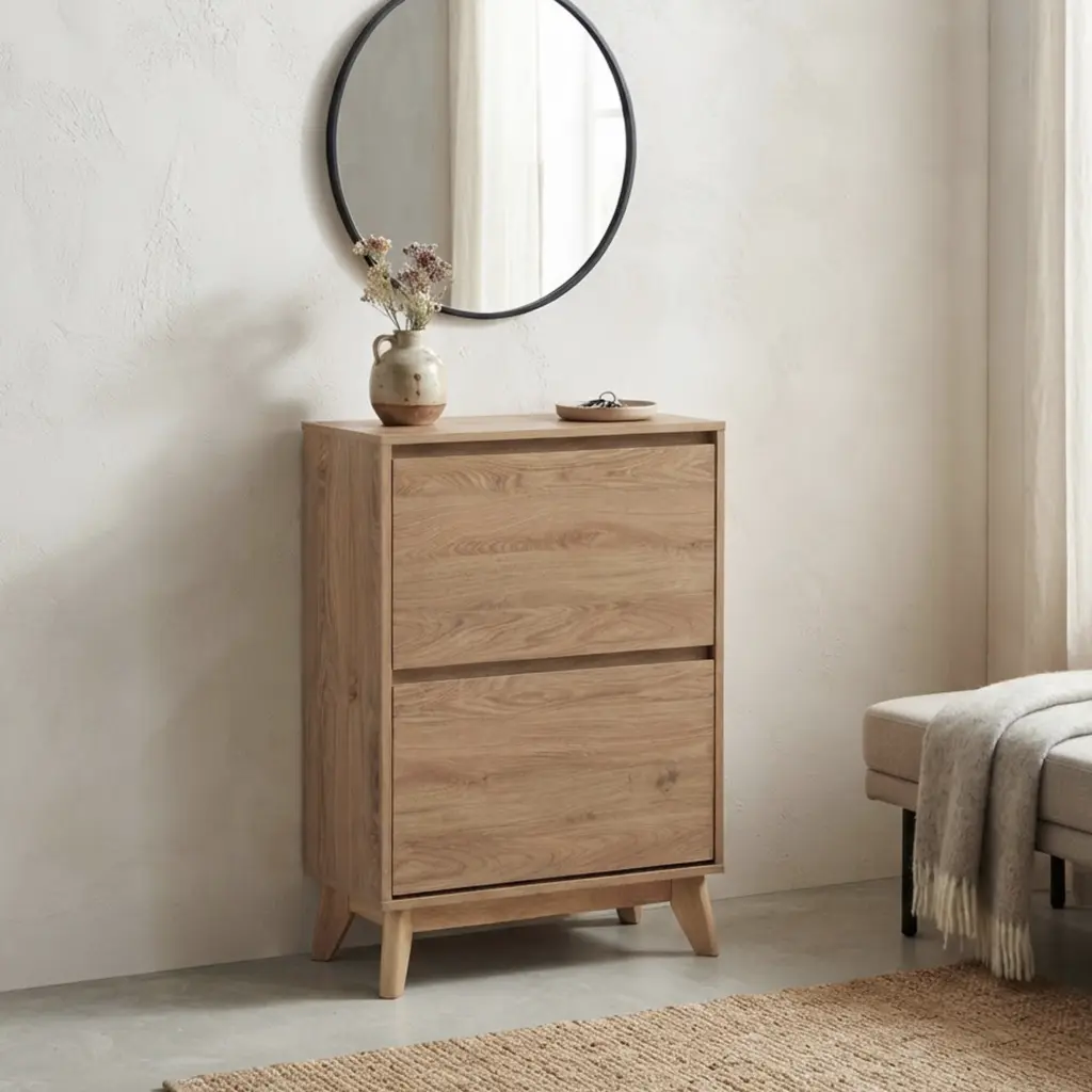 Veja Shoe Cabinet Pu Brown Bg United Furniture
