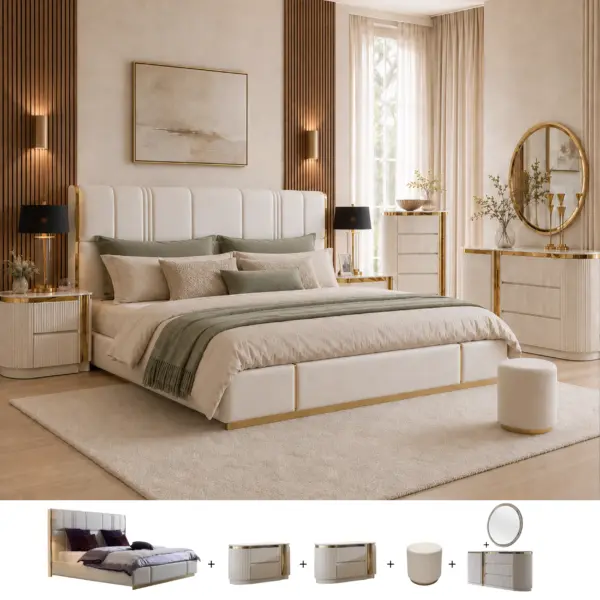 Motella 6 Pcs. Super King Bedroom Set