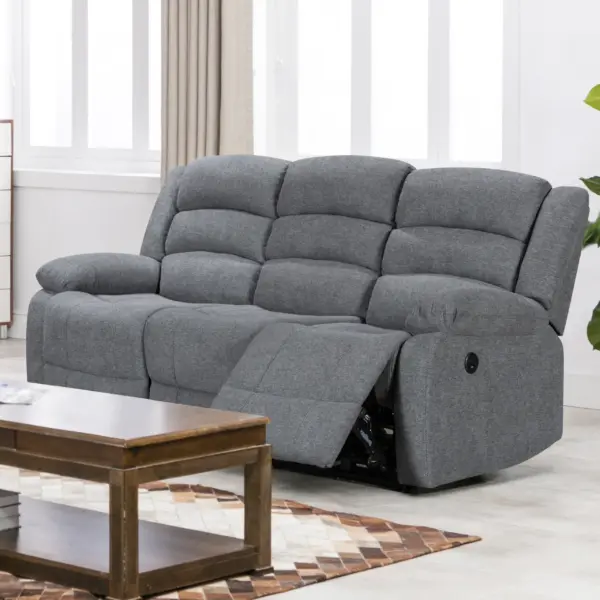 Atlantico 3 Seater Power Recliner - Grey
