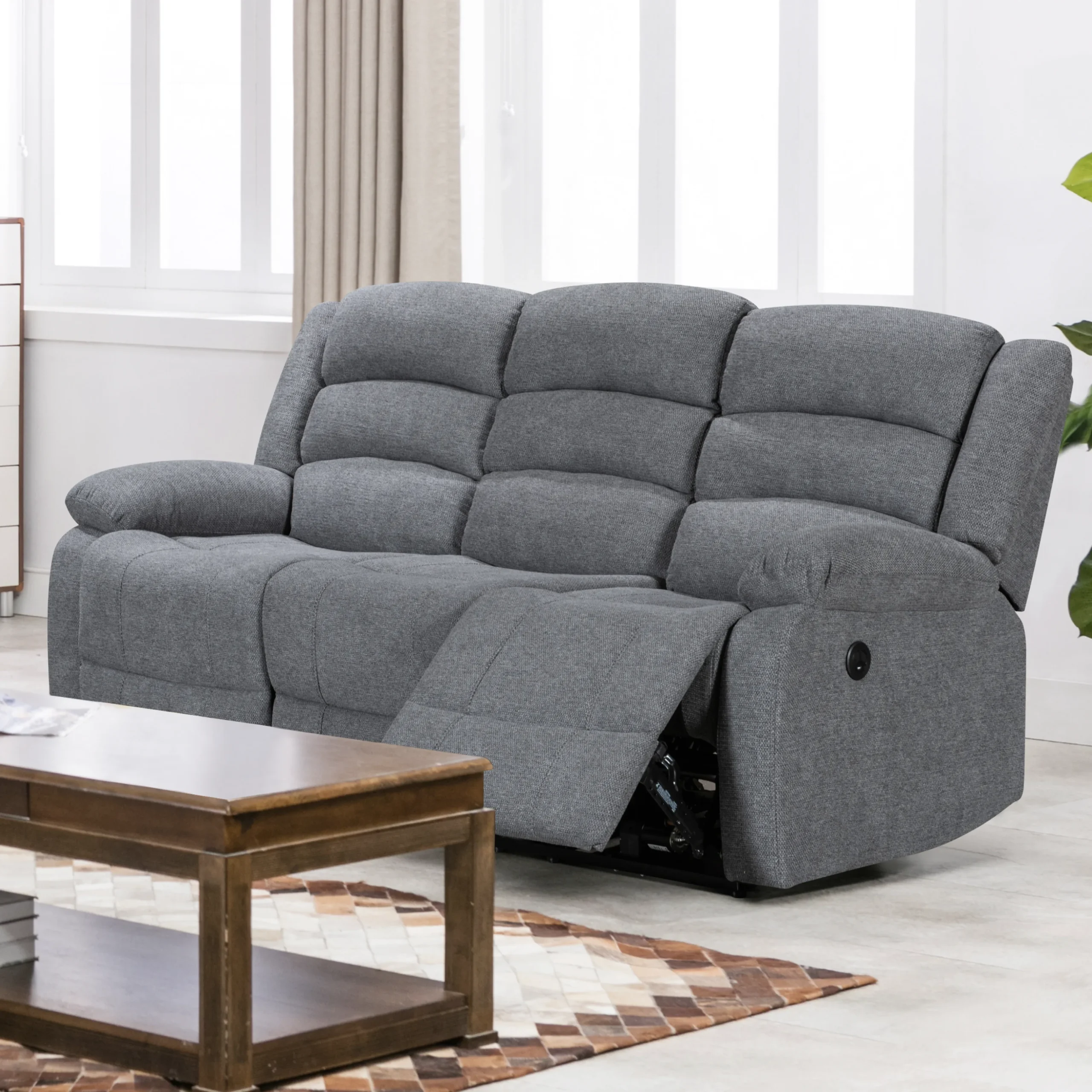Atlantico Recliner 3seater Grey United Furniture