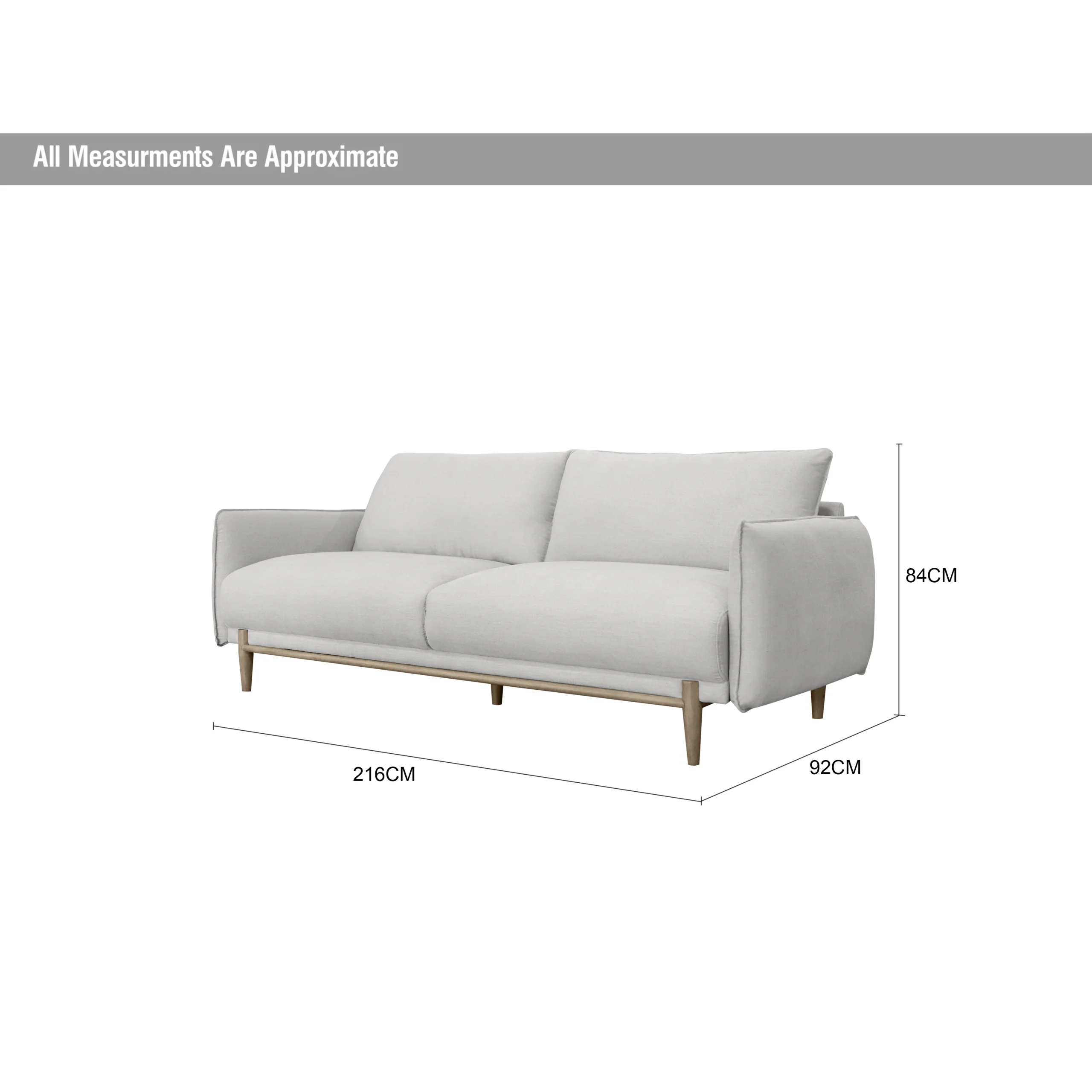 Evan 3Seater Beige Dia United Furniture